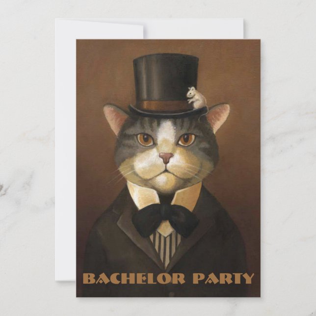 Invitación despedida de soltero, ducha del novio, fiesta de (Anverso)