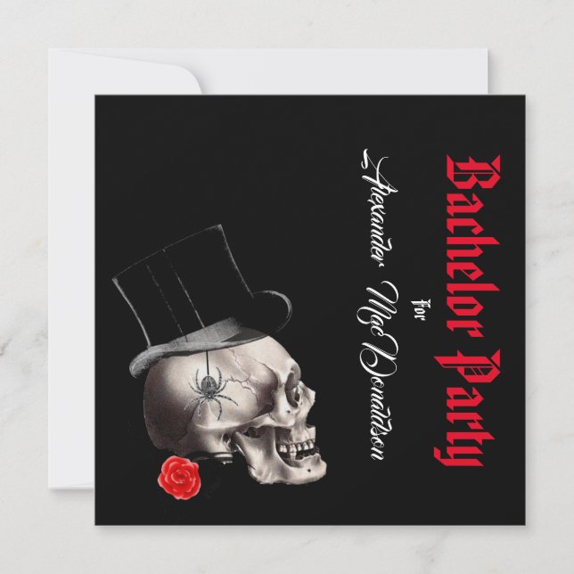 Invitación Despedida de soltero gótica, de rock o de motocicl (Anverso)