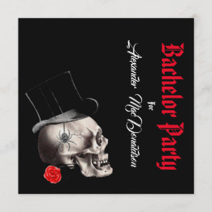 Invitación Despedida de soltero gótica, de rock o de motocicl