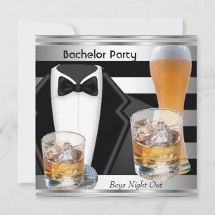 Invitación Despedida de soltero Hombres Noche de chicos Bebid