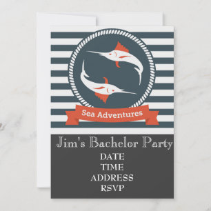Invitación Despedida de soltero náutica con tema de pesca