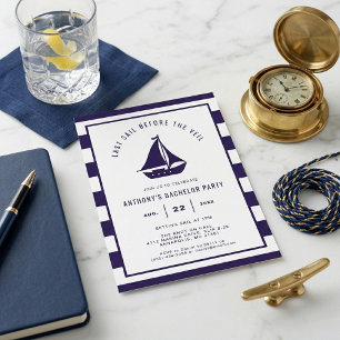 Invitación Despedida de Soltero Náutica Última Vela Antes del