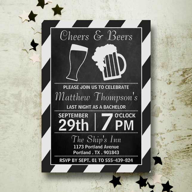 Invitación Despedida de Soltero Pizarra Cheers & Beers (Subido por el creador)