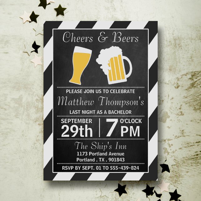 Invitación Despedida de Soltero Pizarra Cheers & Beers (Subido por el creador)