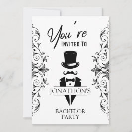 Invitación Despedida de soltero Tuxedo Vintage 