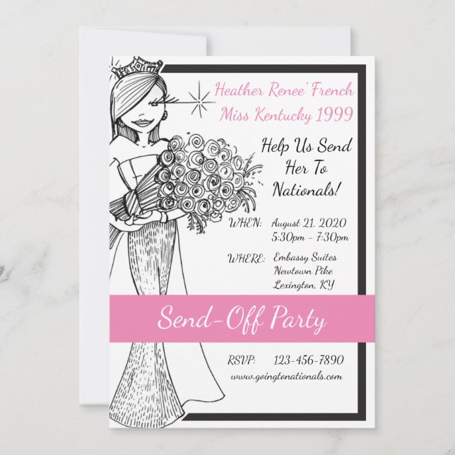 Invitación Despedida del concurso por Heather French Henry (Anverso)