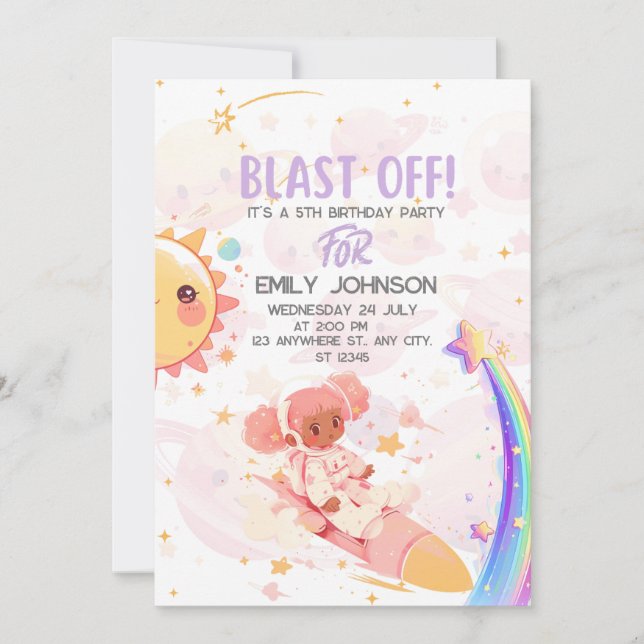 Invitación DESPEGUE Celebración Galáctica (Anverso)