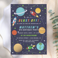 ¡Despegue! Cumpleaños con nave espacial y tema de