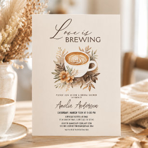 Invitación Despertando el Amor por el Café: Bridal Shower Boh