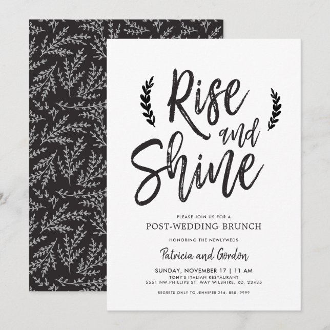 Invitación Despertar y Brillar | Brunch después de la Boda (Anverso / Reverso)