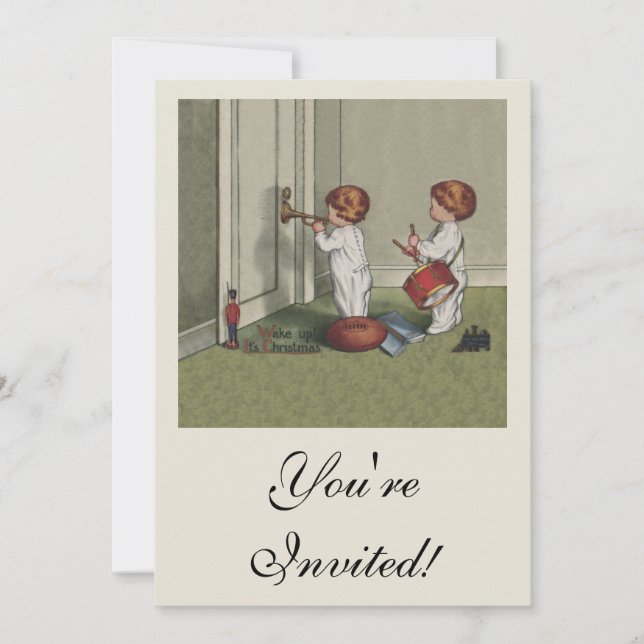 Invitación Despierta a sus Navidades ilustracion infantil lin (Anverso)