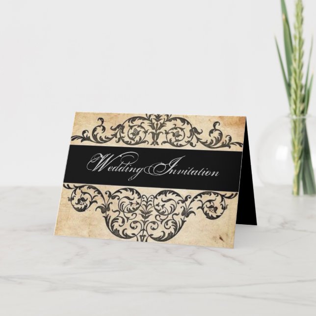 Invitación Desplaza a un boda rústico de salón occidental (Anverso)