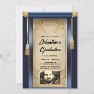 Invitación Desplazamiento de oro de la marina con la fiesta d
