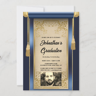 Invitación Desplazamiento de oro de la marina con la fiesta d