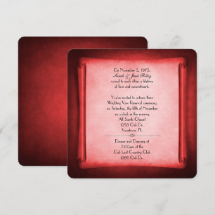 Invitación Desplazamiento de renovación de vocal de Boda rojo