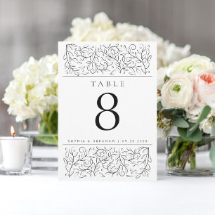 Invitación Desplazamiento formal hojas número de tabla blanco