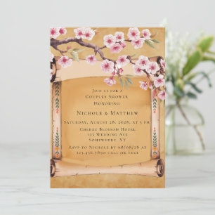 Invitación Desplazar la ducha de las parejas de flores de cer