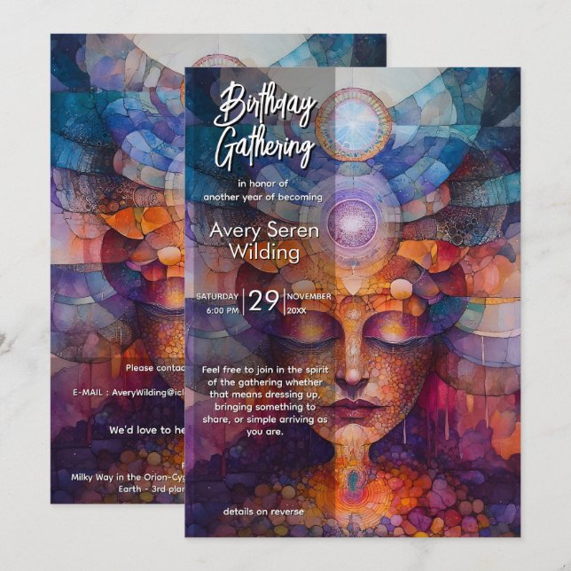 Invitación Despliegue Cósmico | Diseño Visionario (Anverso / Reverso)