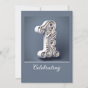INVITACIÓN DESPLIEGUE DE PAPEL BLANCO UN AÑO BODA ANIVERSARIO