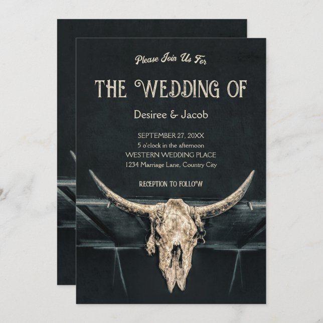 Invitación Desplome del toro de la campiña gris del oeste rus (Anverso / Reverso)