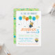 Invitación Despreciable | Cumpleaños de minion Balloon (Anverso/Reverso In Situ)