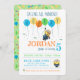 Invitación Despreciable | Cumpleaños de minion Balloon (Anverso / Reverso)