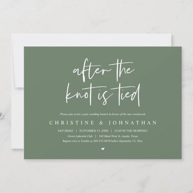 Invitación Después de atarse el nudo, Elopement Post boda Bru (Anverso)