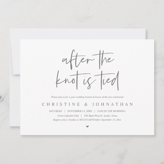 Invitación Después de atarse el nudo, Elopement Post boda Bru (Anverso)