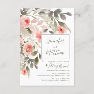 Invitación Después de casar la acuarela del brunch Rubor