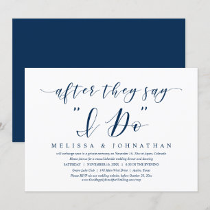 Invitación Después de decir que lo hago, Boda Elopement Dinne