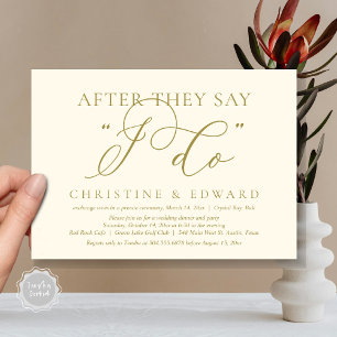 Invitación Después De Decir Que Lo Hago, Boda Elopement Dinne