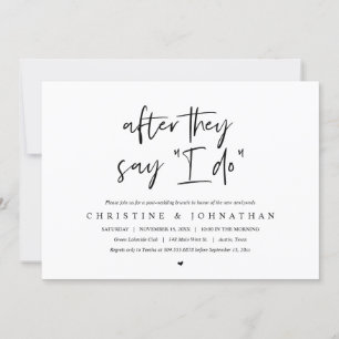 Invitación Después de decir que lo hago, boda post Brunch Inv