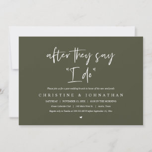 Invitación Después de decir que lo hago, boda post Brunch Inv