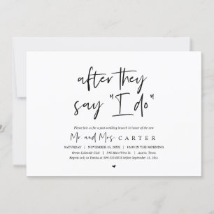 Invitación Después de decir que lo hago, boda post Brunch Inv