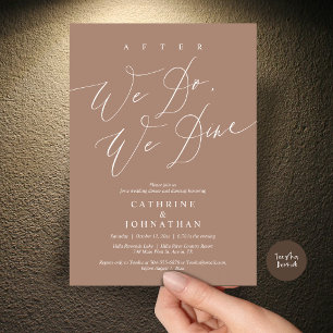 Invitación Después de eso cenamos, cena Boda y baile