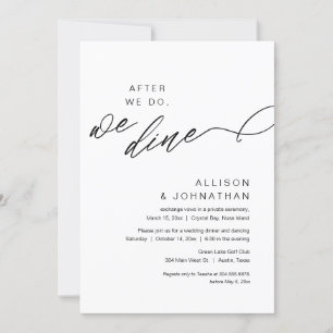 Invitación Después de eso, cenamos, el Elopement Boda moderno