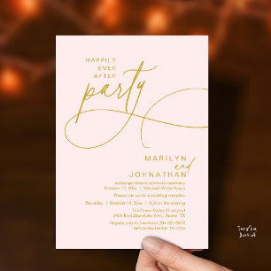 Invitación Después de Felices para Siempre Cena de Boda Moder