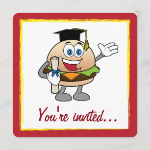 Invitación Después de graduación de Cocina con Cheeseburger