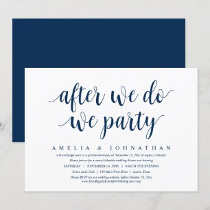 Invitación Después de hacerlo, nos vamos de fiesta, Cena de E