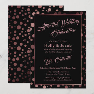 Invitación Después de la Boda Celebración Burbujas de Oro Ros