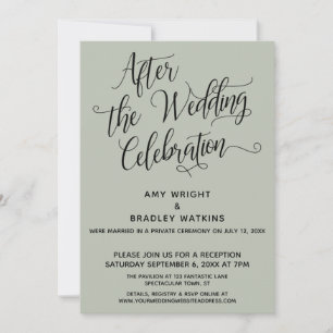 Invitación Después de la Boda Celebración Elegante Script Sag