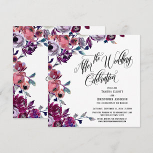Invitación Después de la Boda Celebración Flores Pintadas en