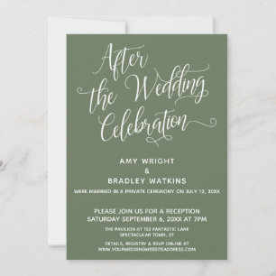 Invitación Después de la Boda Celebración Simple Elegante Oli