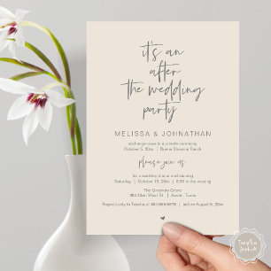 Invitación Después de la boda, Fiesta de Elopement