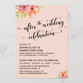 Invitación Después de la boda Guión Celebración Floral Rubor