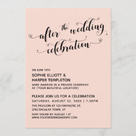 Invitación Después de la Boda Guión Corazones Rubor