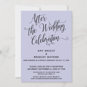 Invitación Después de la Celebración de Boda Elegante Lavanda