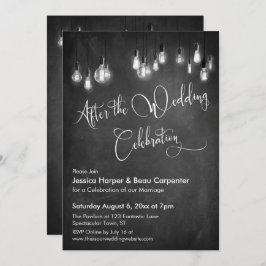Invitación Después de la Celebración de Boda Luces Edison Piz