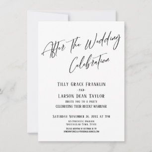 Invitación Después de la Celebración de Boda Simple Elegante