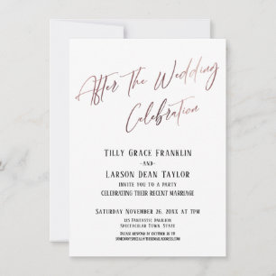 Invitación Después de la Celebración de la Boda Acento de Oro